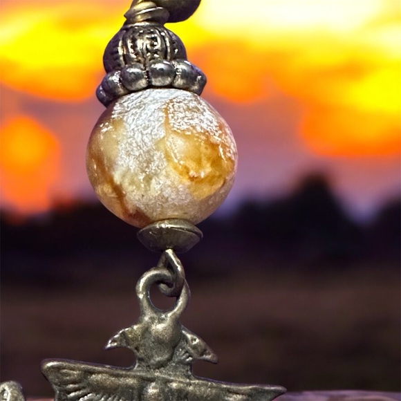 Antique Genuine Egyptian Obsidian “Pharaoh's Treasure“ Earrings - Picture 8 of 9